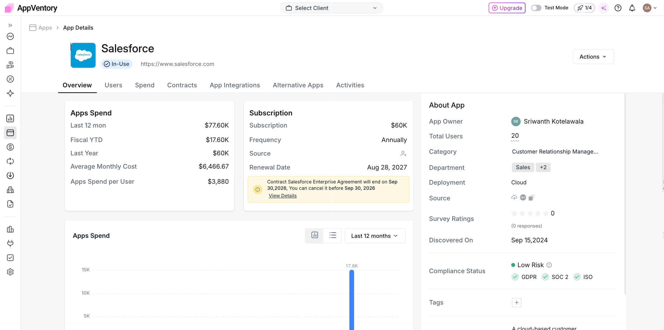 App Details Overview with the About App side panel